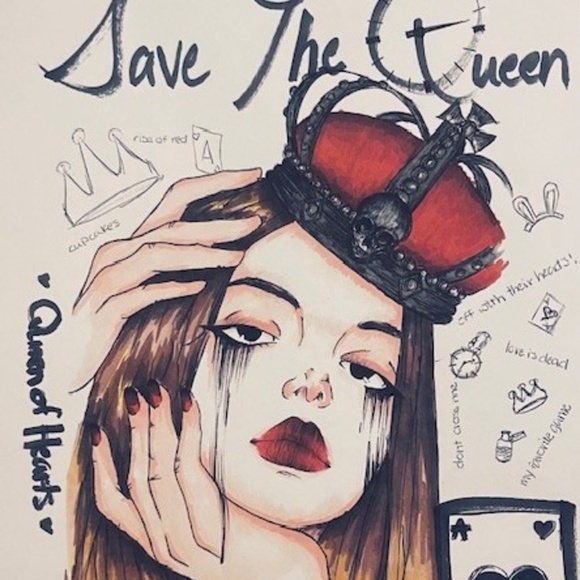 Save the Queen (Queen of Hearts) Drawing - Picture 1 of 3
